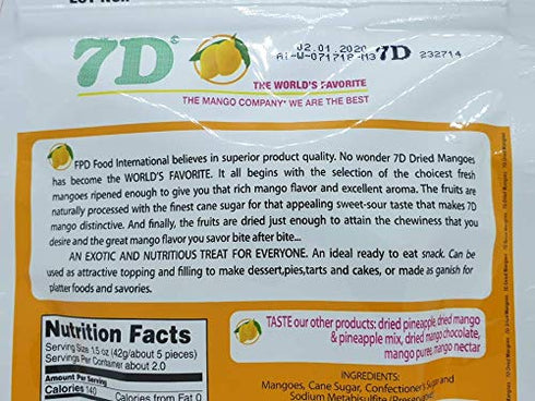 Naturally Delicious 7D Mangoes Tree Ripened Dried Mango 2 pack...