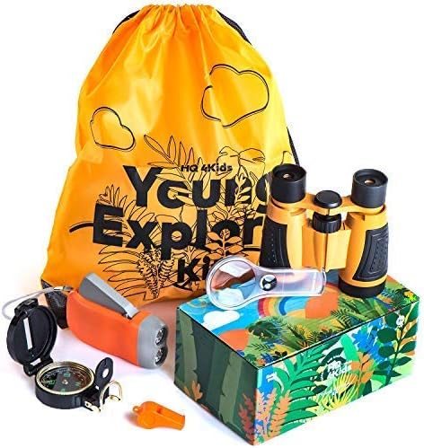 Outdoor Adventure Kit for Kids: Binoculars, Compass, Magnifying Glass & Flashlight. 3-12 Year Old Boys & Girls...