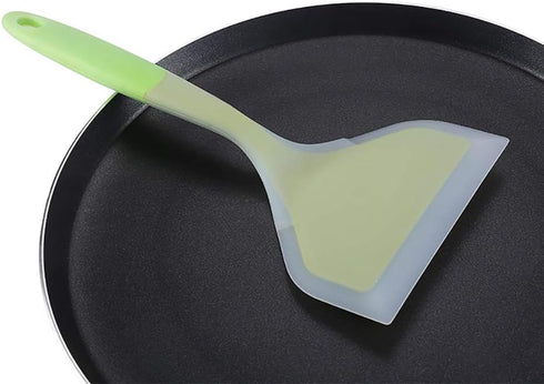 Omelette Spatula 10-Inch Silicone Pancakes Shovel Durable Heat-resistant Wide Spatula Turner Nonstick Fried Shovel for Eggs Crepes Brownies Fish P...