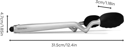 Dreamfarm Clongs Grippy Silicone & Stainless Steel Kitchen Cooking Tongs with Click-Lock Open & Close - 12" Black...
