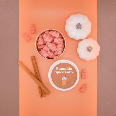 Happy Wax Pumpkin Spice Latte Scented Bear Wax Melts - Natural Strong Scented Fall Wax Melts Infused w/Essential Oils - Non Toxic Wax Melt & Pet S...