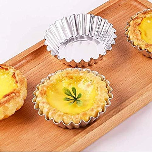 10 Pcs Stainless Steel Mini Tart/Pie Pans Reusable Tartlet Cupcake Baking Mold for Pies Baking Tool Non Stick...