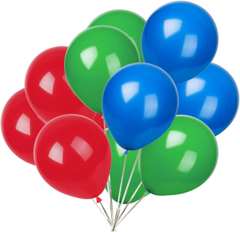 KADBANER Green Red Blue Balloons,100 Pack 12 Inch Latex Balloons,for Wedding Birthday Party Baby Shower Christmas Party Decorations...
