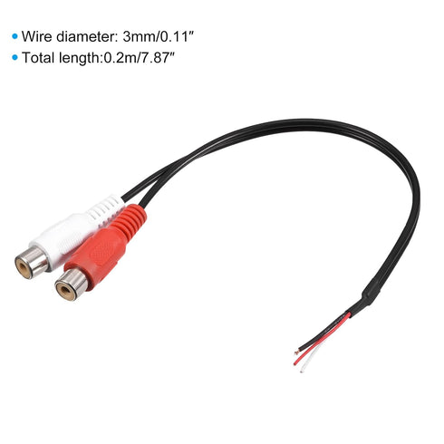 MECCANIXITY RCA Female Plug Jack Connector Adapter to Bare Wire Open End Audio Video RCA Cable for Amplifier Speaker Wire Pack of 2...