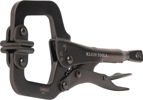 Klein Tools 38620 C-Clamp Locking Pliers with Swivel Pad Jaws, Intuitive Thumb Knob, Adjustable Clamp for Home, Shop, Woodworking, 6-Inch...