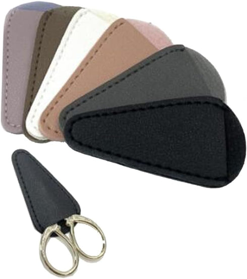 4 Pcs PU Leather Scissors Sheath Scissor Tip Protectors Blade Cover for Embroidery Scissors (Black, Red)...