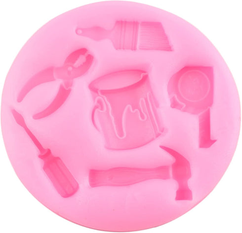 Mujiang Construction Tools Fondant Mold Hand Tools Silicone Molds For Cake Decorating Cupcake Topper Candy Sugar Chocolate Gum Paste Set Of 4...