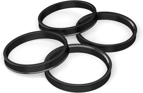 Hubcentric Rings (Pack of 4) - 87.1mm ID to 110mm OD - Black Poly Carbon Plastic Hubrings Hub - Compatible with Ford Lincoln with 87.1mm Vehicle H...