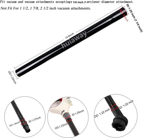 6 Pcs 1.25inch Universal Vacuum Extension Wand Vacuum Attachments 1 1/4 inch, 1 1/4" Friction Fit Extension Wand, Vacuum Cleaner Extension Tube...