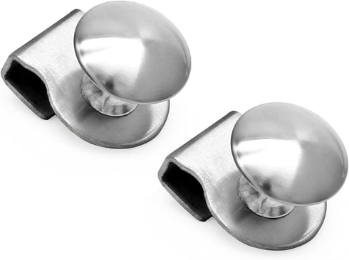 2 Pcs Stainless Steel Glass Door Clip Pulls for 5-8mm Glass, Glass Door Handle Clamps for Glass Cabinet Display Showcase, No Need to Drill...