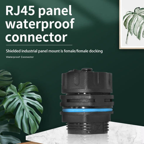 RJ45 Panel Mount Waterproof Connector IP68 Cable Connector, Female to Female, with Shielding Cable Coupler-CAT6-YMP23-Blue-2 PCS...