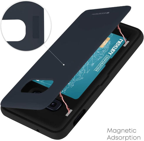 GOOSPERY Galaxy S10e Wallet Case with Card Holder, Protective Dual Layer Bumper Phone Case (Midnight Blue)...