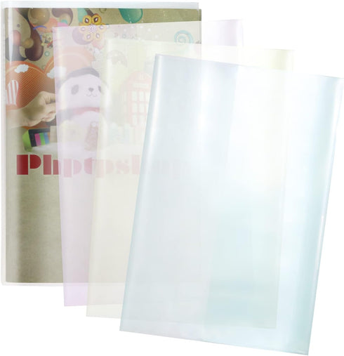 6pcs Clear Exercise Book Covers for School Books Waterproof Plastic Sleeves Multiple Colors Book Case (10.4x7.4?16K)......