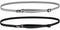 Hipsy Women's Elastic & Adjustable Stretchy Running Headband Multi Pack (Black & Silver Elastic 2pk)...