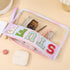 Women Chenille Letter makeup Bags PVC Transparent Cosmetic Case Waterproof Beach Sunscreen Bag Portable Travel Snack Zipper Pouches (SNACKS)...