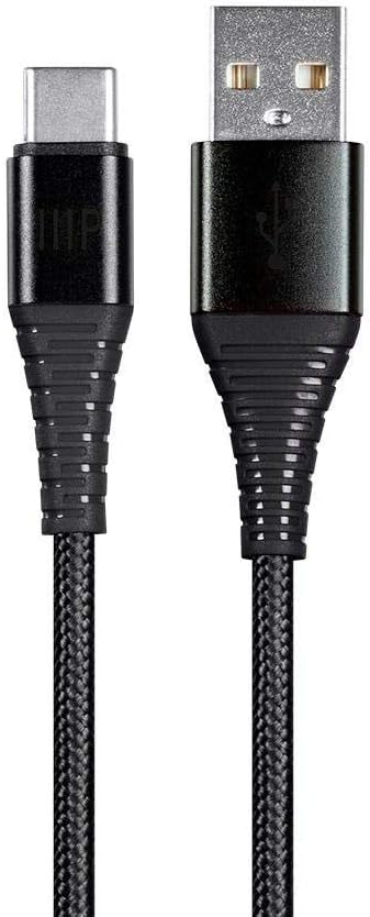 Monoprice USB C to USB A 2.0 Cable - Durable, Kevlar-Reinforced Nylon-Braid, Fast Charge for Samsung Galaxy S10/ Note 8, LG V20, 6 Feet, Black - A...