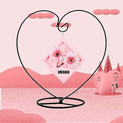 Archi Heart-Shaped Ornament Display Stand Iron Pothook Stand for Hanging Glass Terrarium (Heart-1)...