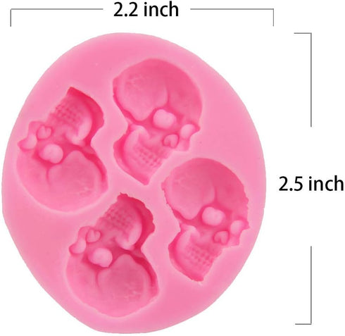 Chocolate Candy Molds, Halloween Skulls Silicone, Fondant Mold for Cake Decoration Wedding Party Supplies Set of 3...