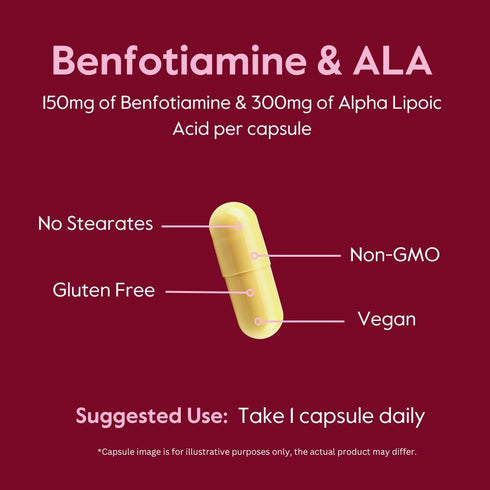 BESTVITE Benfotiamine 150mg / Alpha Lipoic Acid 300mg (120 Vegetarian Capsules) - No Stearates - Vegan - Gluten Free - Non GMO...