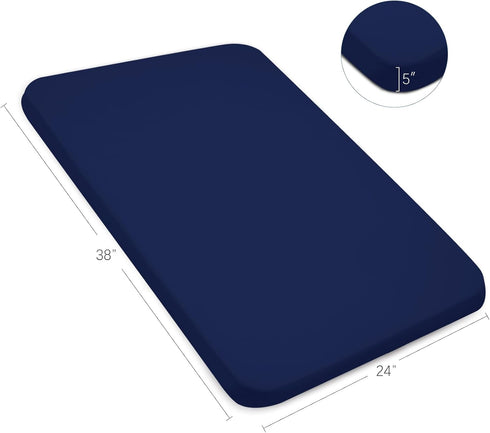 Waterproof Pack and Play Sheets Fitted 2 Pack, Compatible with Graco Pack n Play Sheets 38" X 26" Fits for Baby Playpen/Playard Mattress, Mini Cri...