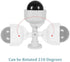 Solar Powered Dummy Fake CCTV Security Dome Camera with Flashing Red LED Light & Warning Security Alert Sticker Decal, Indoor/Outdoor Use...