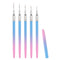 5Pcs Nail Art Liner Brushes, 7/9/11/15/20mm Fine Nail Painting Brushes, Pink to Blue Gradient Nail Art Design Brushes Kit with Metal Handle Nylon ...