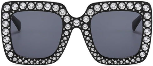 Oversized Crystal Sunglasses for Women Square Thick Frame Bling Rhinestone Elton John Sparkling Glasses...