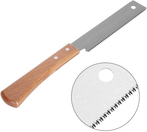 Small Hand Saw, Woodworking Flush Cut Trim Saw Wood Handle Household Flush Cutting Tool 12in Sawtooth Length Approx 143mm Full Length Approx 300mm...