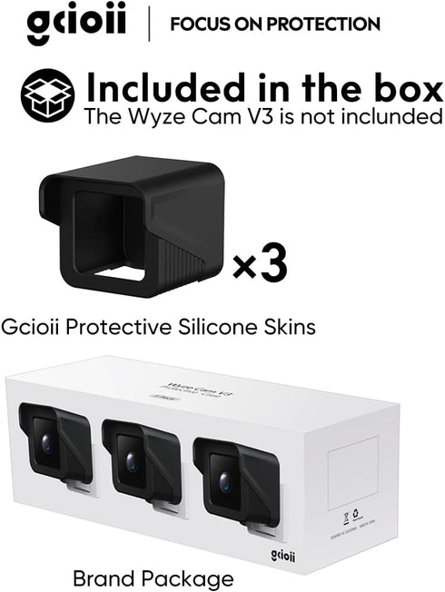 Protective Silicone Skins Only for Wyze Cam V3 Camera?Weather-Resistant Waterproof Anti-Sun All-Round Protective Case/Cover Accessories for Indoor...