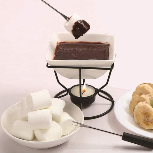 YARNOW 1 Set of Ceramic Butter Warmer Fondue Pot with Tealight Candle Chocolate Melt Pot Butter Cheese Melt Hot Pot for Cheese Chocolate...