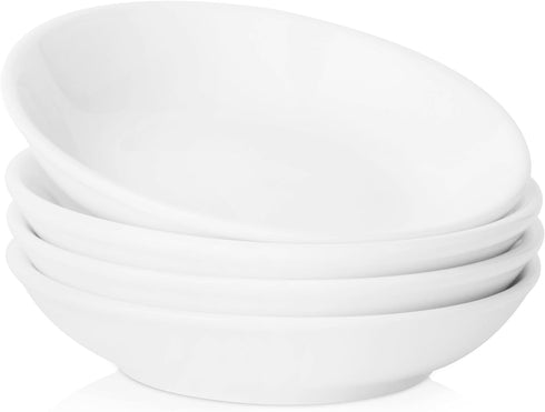 UIBFCWN 3 Oz Ceramic Dipping Bowls, Soy Sauce Dish & Bowl, Small Dipping Sauce Bowls, Flat Cat Dish, Mini Appetizer Plates for Side Dishes, Condim...