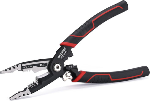 HAUTMEC Forged Wire Stripper Pliers 8", Compact Design, Multifuncion Electrical Tool: Pliers,Stripper, Cable Cutter, Crimper HT0319-PL...