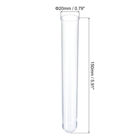 PATIKIL 30ml Plastic Test Tubes with Cork Stoppers, 15Pcs 150x20mm Tubes for Scientific Party Decoration Candy Bead Storage Bath Salt Lab Use, Cle...