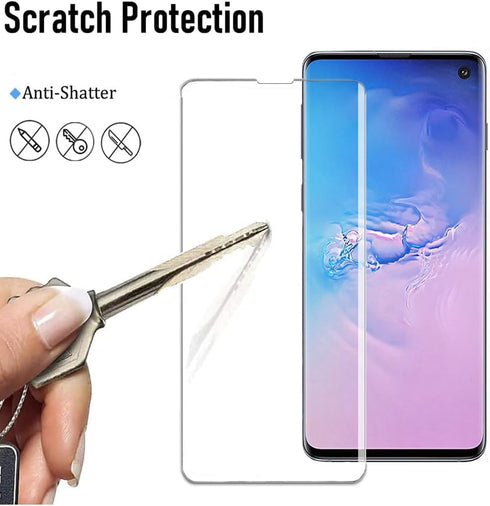 BANDQ 3 Pack for Samsung Galaxy S10 Screen Protector?3+1 Pack? 1 Pack Camera Lens Protector, 9H Tempered Glass Screen Protector for Galaxy S10 Tem...
