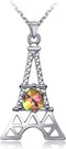 Paris Eiffel Tower Charm Pendant Necklace For Women Rose Gold/Platinum Plated Jewelry Crystal Necklaces...