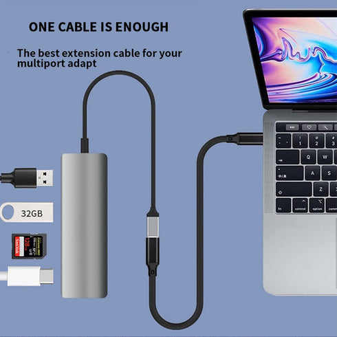 Short USB C Male to Female Extension Cable 1.6FT,Type C USB 3.1 Gen 2 10Gbps Data Transfer 100W Charging Compatible with MacBook Pro,iPad Pro,Swit...