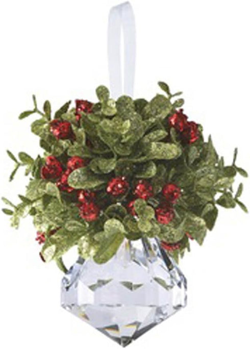 Ganz Kissing Krystal Acrylic Christmas Mistletoe Ornament with Hanger...