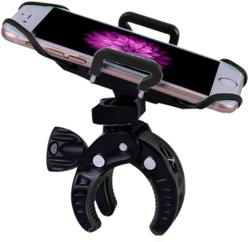 Bike Mount, Bike Phone Mount Motorcycle Baby Carriage Bicycle Mic Stand Cell Phone Holder Cradle with Rubber Strap 360 Degree Rotate for iPhone X ...