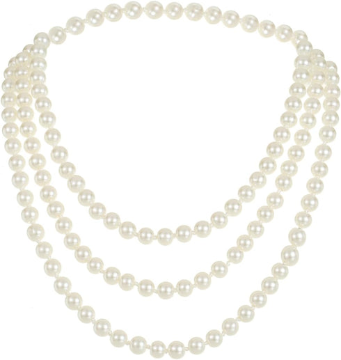 LUBINGSHINE 3pcs Pearl Jewelry Set 1920s Vintage Accessories for Women Long Multilayer Imitation Pearl Necklace Bracelet Dangly Earrings...