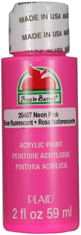 Apple Barrel Acrylic Paint in Assorted Colors (2 oz), 20487, Neon Pink...