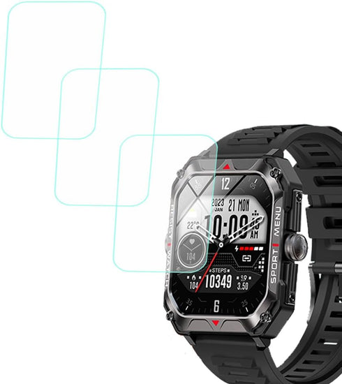 Tempered Glass Screen Protector Compatible with Bgulong H22 2.02” Rugged Smart Watch, 3pcs, 9H...