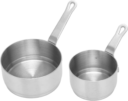 2pcs Sauce Cup 304 Stainless Steel Stackable Handle Design Mini Sauce Pan for Banquet Outdoor Picnic,Ramekin Dipping Sauce Seasoning Bowls with Ha...