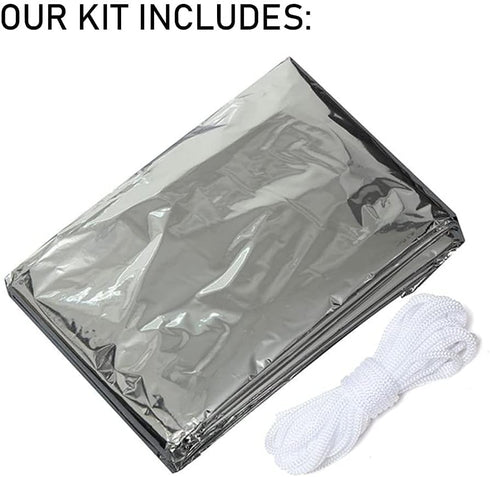 Emergency Survival Tent 2 Person Waterproof Reflective, Thermal Space Blanket for Camping, Life Saving Equipment, Outdoor Mountain Shelter (1 Pack...