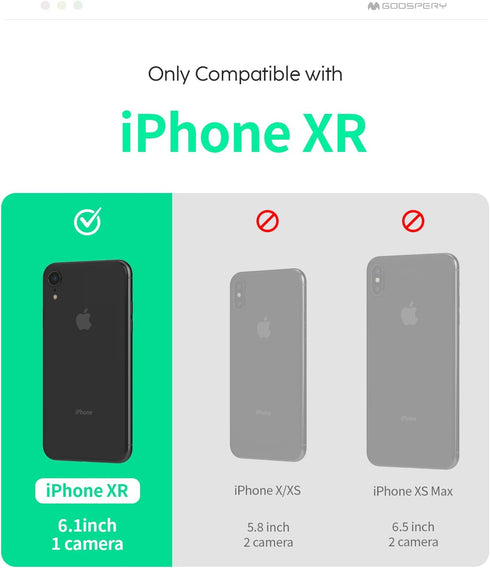 GOOSPERY iPhone XR Wallet Case with Card Holder, Protective Dual Layer Bumper Phone Case - Black...