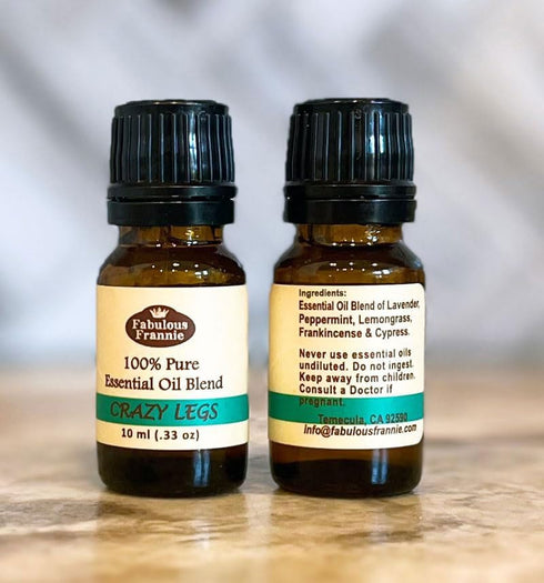 Fabulous Frannie Crazy Legs Essential Oil Blend Made with Lavender, Peppermint, Lemongrass, Frankincense and Cypress essential oils 10ml...