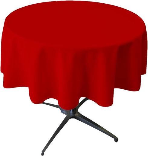 LA Linen Polyester Poplin Washable Round Tablecloth, Stain and Wrinkle Resistant Table Cover 58", Fabric Table Cloth for Dinning, Kitchen, Party, ...