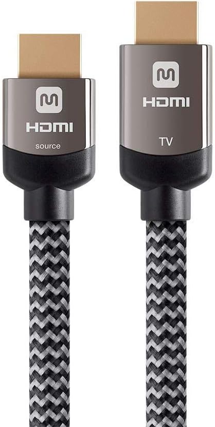 Monoprice 4K Braided High Speed HDMI Cable - CL3 In Wall Rated, YCbCr 4:4:4, 18Gbps, Active, 20 Feet, Gray...