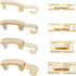 SUNNYCLUE 24PCS 8 STYLES 24K Gold Plated Fold Over Clasp Necklace Extension Clasps Metal Golden Bracelets Extender Fastener Clasps Bulk for Jewelr...