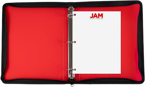 JAM PAPER Plastic Zipper 1.5 inch Binder - Red 3 Ring Binder - Sold Individually...