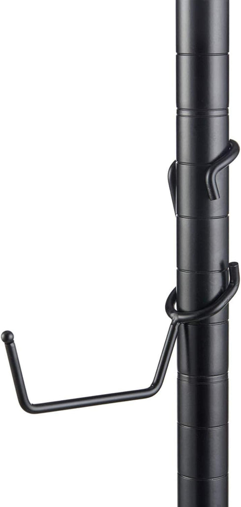 Sunway Tools Shelf Pole Hooks 5-Pack | Utility Hanger Black | Best Solution for Garage Shelving Storage Organization | Use with Metal or Wire Shel...